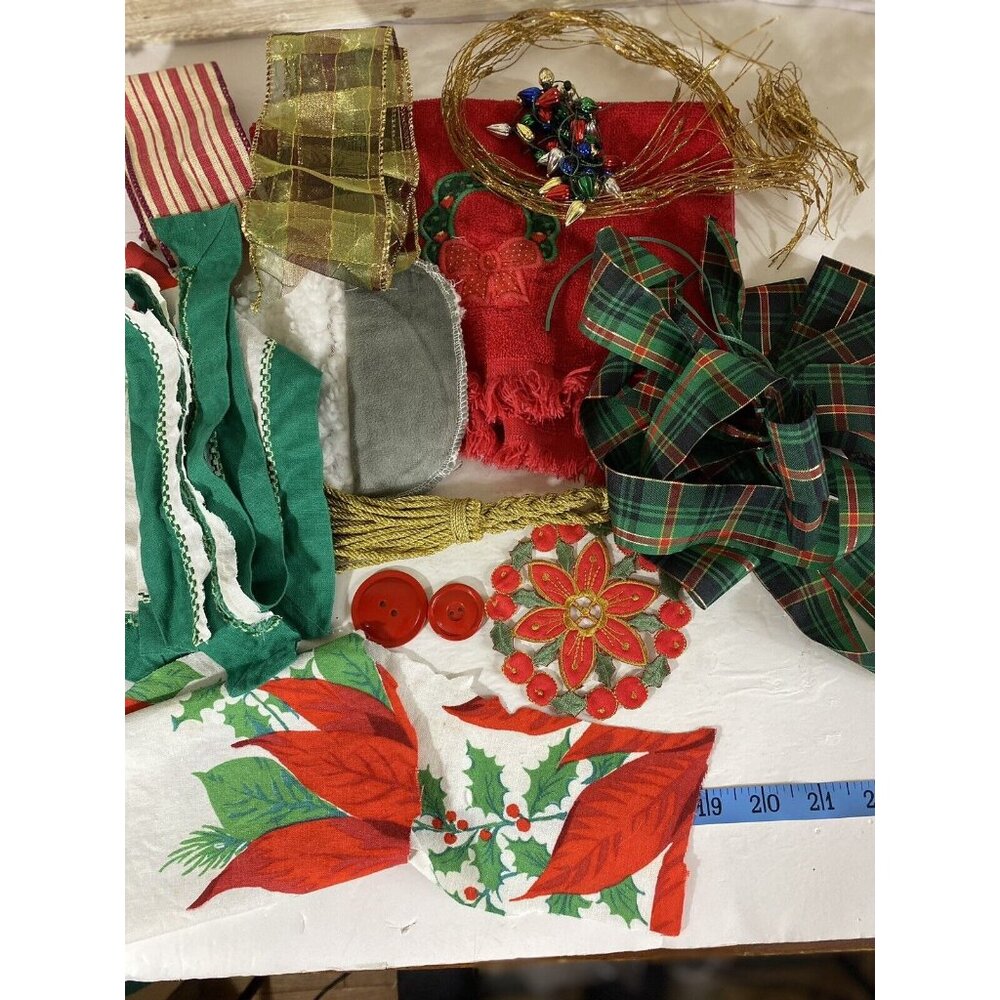 Christmas Slow Stitch Junk Journal Kit Scrapbooking Supplies Lot Xmas Trims